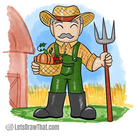 farmer drawing easy|farmer images drawing.